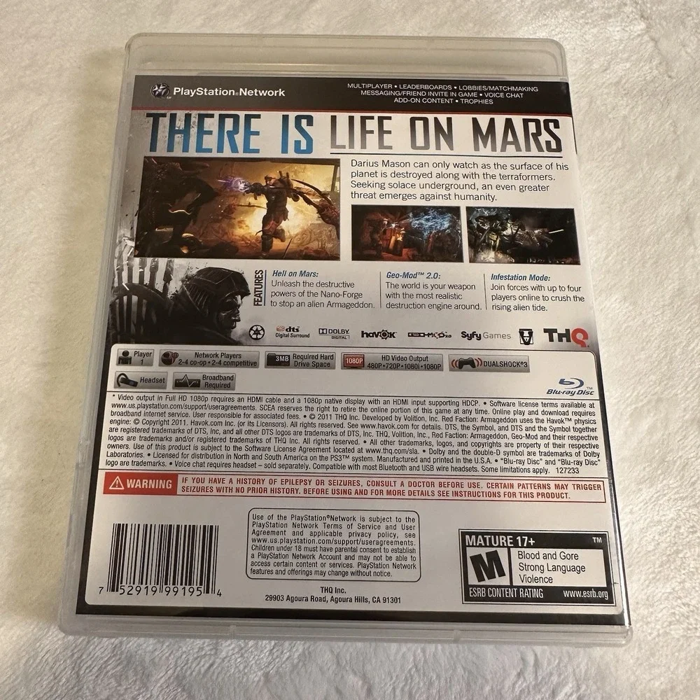 Red Faction: Armageddon (Sony PlayStation 3, 2011) PS3 complete in box